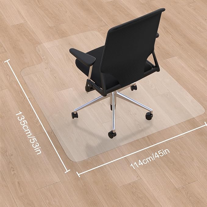 45"x54" Office Chair Mat for Hardwood Floor,Non-Skid Office Chair Mat Protect Your Floors from Damage, Comfortabl Desk Mat Easy Glide Rolling Plastic Floor Mat for Work, Home