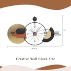 34x19 Inch Large Wall Clock Battery Operated Silent Non-Ticking, Modern Decorative Clocks for Home, Living Room, Kitchen, Bedroom, Office - Unique Abstract Design Timepiece