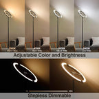 FIMEI Split Floor Lamp Modern LED Rotatable Floor Lamp, Eye-Protection Reading Standing Lamp with Stepless Dimming and 3000K-6000K Color, Separately Rotatable Design, Black