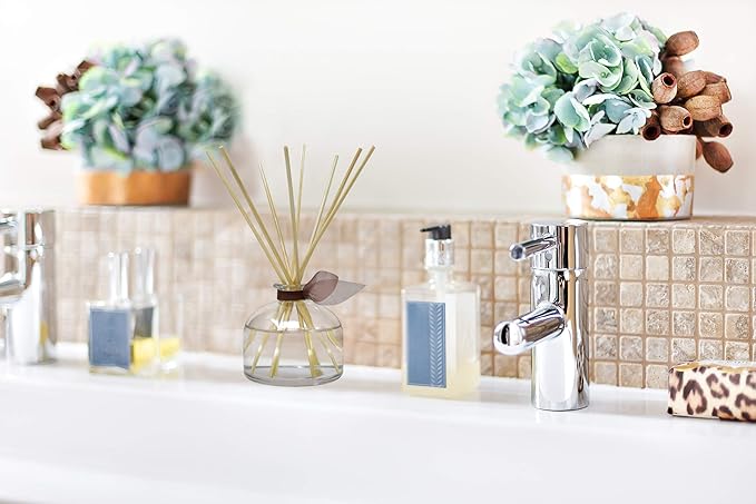 LOVSPA Reed Diffuser Set, Smoked Vanilla Scented Oil Diffuser with Sticks, Home Fragrance Accessories for Bathroom Shelf Decor, Aroma Diffusers for Home or Office Fall Decor, USA Made