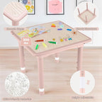 Kids Table and 2 Chairs Set, Height Adjustable (17.7"-26.1") Toddler Table and Chair Set, Multi-Activity Table with Graffiti Desktop, Children’s Table and Chairs for Classroom, Home & Daycare