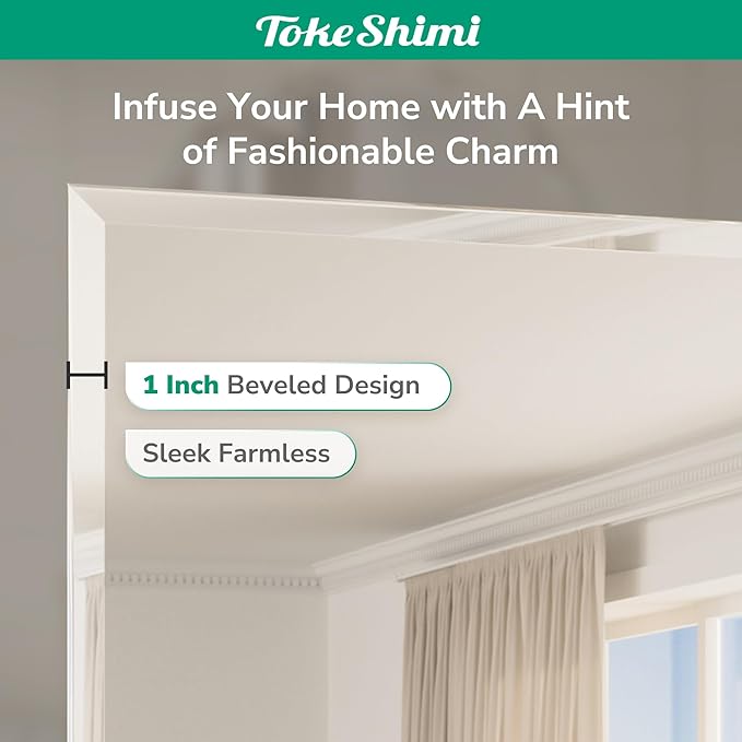 TokeShimi 16x24 Beveled Mirror Bathroom Rectangle, Bathroom Vanity Mirror Frameless with 1" Beveled Edge, Shatterproof Modern Decorative Wall Mirrored for Living Room, Entryway, Restroom