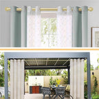 Gold Curtain Rods 18 to 45 in,Wraparound Curtain Rods,Adjustable Length,1 in Diameter Pipe,Wall or Ceiling Mounted,for Bedroom and Living Room (Gold 18” to 45”)