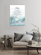 ART Christian Canvas Wall Decor Mountains Canvas Poster for Living Room Bedroom Decorations Modern Picture Poster Painting Home Décor, Bible Verse, Matthew 17:20 Faith