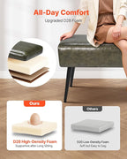 VEVOR Leather Bedroom Bench, PU Leather Bench with Metal Legs and with Stitching for Entryway, Upholstered Shoe Bench Seat, Modern End of The Bed Benches for Living Room, Dining Room, Hallway, Green