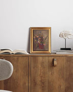 HUARCEY Gold Framed Vintage Wall Art for Living Room, Flower Painting Canvas Prints Shelf Decor for Kitchen, Aesthetic Room Decor Bedroom Wall Art, Floral Artwork for Friends or Family 8"x10"