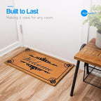PLUS Haven Coco Coir Door Mat with Heavy Duty Backing, Natural Welcome Doormat, 17.5”x30” for Entrance, Front Porch, Easy to Clean Entry Mat, Outdoor and Indoor Uses, Home Décor