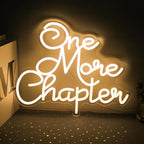 One More Chapter Neon Sign Read Books Neon Light Warm White Letter LED Signs for Wall Read Neon Lights Signs for Bedroom Study Reading Room Library Bookstore Classroom Decor Bookish Gifts