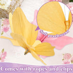 SUNBEAUTY Butterfly Party Decorations, 3D Paper Butterfly Decoration, Hanging Paper Butterfly for Baby Shower Decorations Girls, Women, Paper Flowers for Wall Decoration, Set of 4