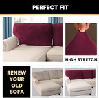 PrinceDeco Velvet Cushion Covers for Sectional Couch, 3 Back Cushion, Burgundy