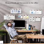 Picture Frame With 24 Clips,Large Size Collage Photo Frames, Hanging Wall Decor Frame, Organize and Display Photos, Artwork. No Assembly Required, Distressed White