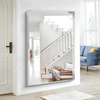 Silver Bathroom Mirror, 60x40 Inch Rectangular Framed Mirror, Large Wall Mounted Bathroom Vanity Mirror Over Sink for Bedroom,Restroom, Living Room, Hangs Vertically or Horizontally
