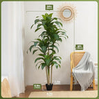 Artificial Dracaena Tree, 6FT Tall Fake Plants with UV Resistant Leaves, Faux Tropical Yucca Trees for Indoor Outdoor, Potted Large Floor Plant for Home Decor Living Room Porch, VN123