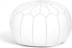 Marrakesh Gallery Genuine Leather Round Pouf Unstuffed - Moroccan Ottoman Footstool, Footrest Cover - Boho Decor - Bohemian Living Room, Bedroom, Kids Room, Gift & Wedding