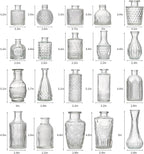 Glass Bud Vase Set of 60 - Small Vases for Flowers in Bulk - Assorted Vintage Crystal Vases for Flowers, Table Centerpieces (Clear, 60 Pcs)