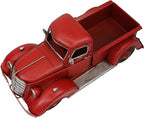 Berfutall-11'' Iron Classic Red Truck Pick-up Model Collectible Vehicle Decoration, Metal Truck Christmas Decor ，Unique Blend of Vintage, Rustic, Farmhouse Truck Decor for Table Top Decor. (H)