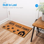 PLUS Haven Coco Coir Door Mat with Heavy Duty Backing, Natural Wipe Your Paws Doormat, 17.5”x30” for Entrance, Front Porch, Easy to Clean Entry Mat, Outdoor and Indoor Uses, Home Decor