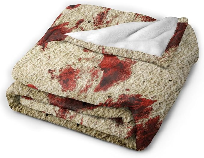 HGOD DESIGNS Bloody Hand Flannel Fleece Bed Blanket Throw Blanket Lightweight Cozy Plush Blanket for Bedroom Living Rooms Sofa Couch 40"x50"
