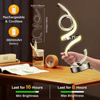 Modern Spiral Table Lamp Color Changing Night Light Rechargeable LED Nightstand Lamp Dimmable Bedroom Lamp Remote Control for Home Decor Living Room Bedroom Office