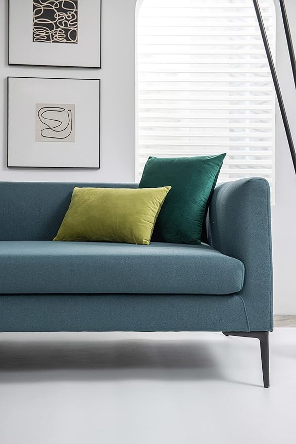 26x26 Euro Pillow Covers : 2 Pack Cozy Soft Velvet Oversized Couch Pillow Shams, Square Throw Pillow Cases for Living Room Sofa, Green