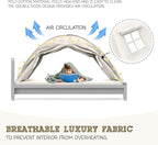 Beige Twin Bed Tent for Kids Indoor Fort - Magical Dream Tents for Boys Pop Up Toddler Bed Canopy for Girls Bunk Bed Tent for Top Bunk - Sensory Sleep Pod for Kids Educational