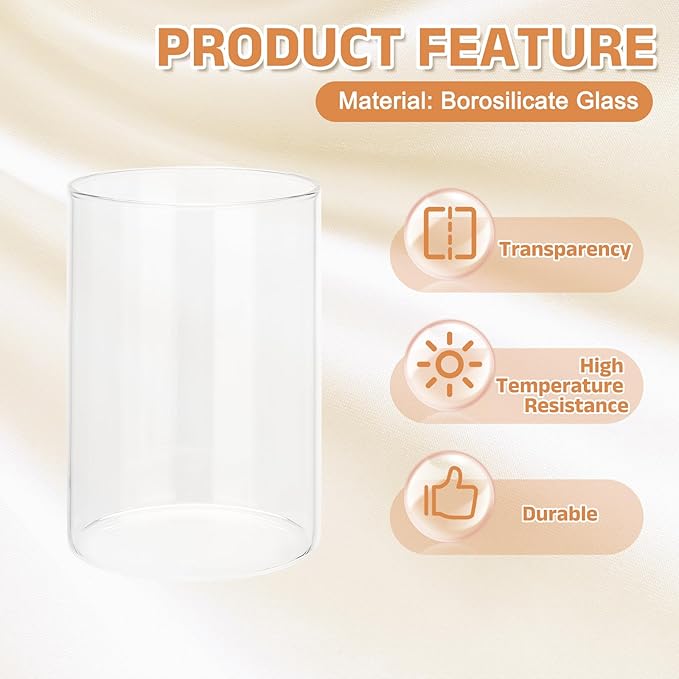 uxcell Hurricane Candle Holder (H:4.7" OD:3.4"), Pillar Floating Candles Holder Clear Glass Cylinder Flower Vases for Table Centerpiece Wedding Party Home Decoration 2Pcs