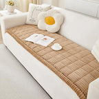 Couch Cover for Dogs Washable, Fuzzy Pet Couch Covers for 3 Cushion Sofa Pet Friendly, Non Slip Sofa Cover (Light Brown, 27.6" x 59"/70 x 150cm)