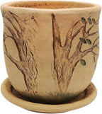 Ceramic Pot with Drainage Hole and Saucer, Plant Pots, Modern Decorative Planters for House Plants Indoor Flowers Plants, Cute Flower Pot - Gifts (Hedgehog (1.7 L))