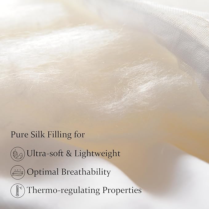 CUDDLE DREAMS Silk Filled Comforter for All Season, Detachable Tencel Duvet Cover for Easy Care, Naturally Breathable (Bronze, Twin)