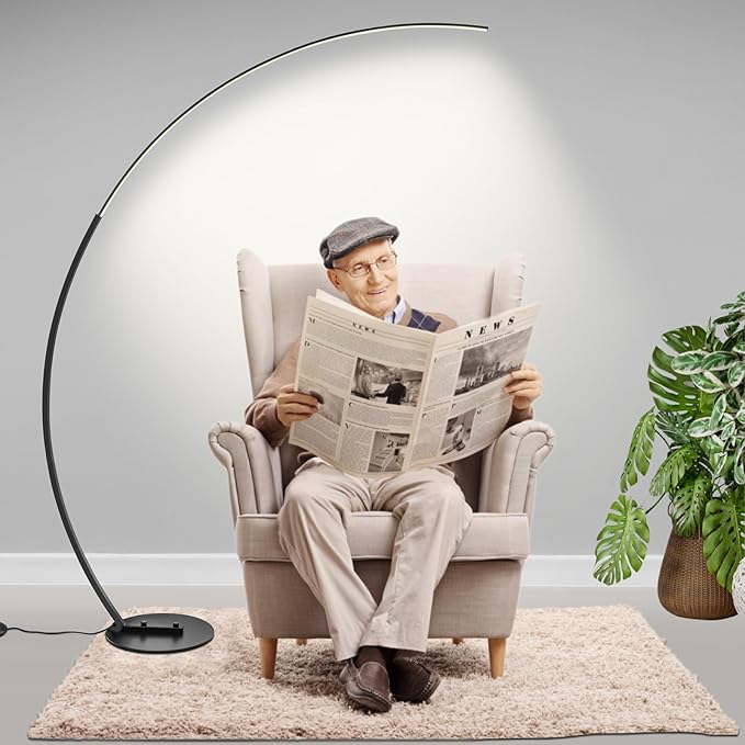 CHICLUX Arc Floor Lamp, Dimmable LED Floor Lamp with 3 Color Temperatures, Ultra Bright, Modern Standing Tall Lamp with Remote Reading Floor Lamp for Living Room Bedroom Office