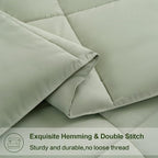 EASELAND King Size Down Alternative Comforter - Quilted Duvet Insert for All Seasons, Soft Lightweight with Corner Tabs, Summer Winter Warm Bedding, Sage Green 90x102 Inches
