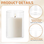 uxcell Hurricane Candle Holder (H:4.7" OD:3.4"), Pillar Floating Candles Holder Clear Glass Cylinder Flower Vases for Table Centerpiece Wedding Party Home Decoration 2Pcs
