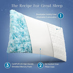 Phantoscope Memory Foam Pillows for Sleeping, Shredded Memory Foam Cooling Pillows Queen Size 2 Pack - Adjustable Bed Pillows for Hot Sleepers, Firm Pillow for Neck Shoulder Pain, Queen