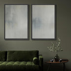 SIGNFORD Framed Canvas Print Wall Art Set Soft Gray and Blue Abstract Neutral Illustration Modern Art Decorative Nordic Nature for Living Room, Bedroom, Office - 16"x24"x2 Black