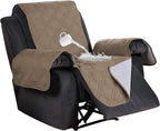 Flamingo P 100% Waterproof Recliner Chair Covers Quilted Reclining Chair Slipcover Furniture Protector Pet Couch Covers with Non Slip Backing, Seat Width Up to 30 Inch, Taupe