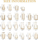 22 Pack Bud Vase in Bulk - BEAHOT Gold Flower Vases for Wedding Decorations, Glass Vase for Table Decorations, Small Vase for Home, Mother's Day, Centerpieces, Party, Office (Gold)
