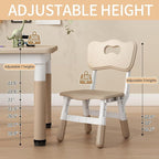 Kid Table and Chairs, Height Adjustable Childrens Table and Chair Set, Kids Tables for Age 2-8, Graffiti Desktop, Table for Kids with 4 Seats, Small Kids Table, Max 300lbs