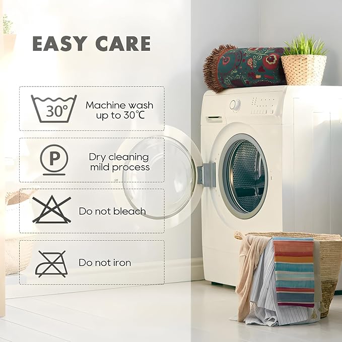 MSGKV Cotton Bed Blanket for Couch and Sofa Blankets for Living Room Bedroom Reversable Florals and Animals Throw 80"x90" Breathable Cozy Boho Blankets