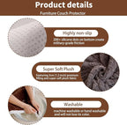 Plush Couch Cover for Pets Super Soft Sofa Covers for Cats & Dogs Washable Sofa SlipCover Furniture Couch Protector for Living Room(35" x 63", Gray)