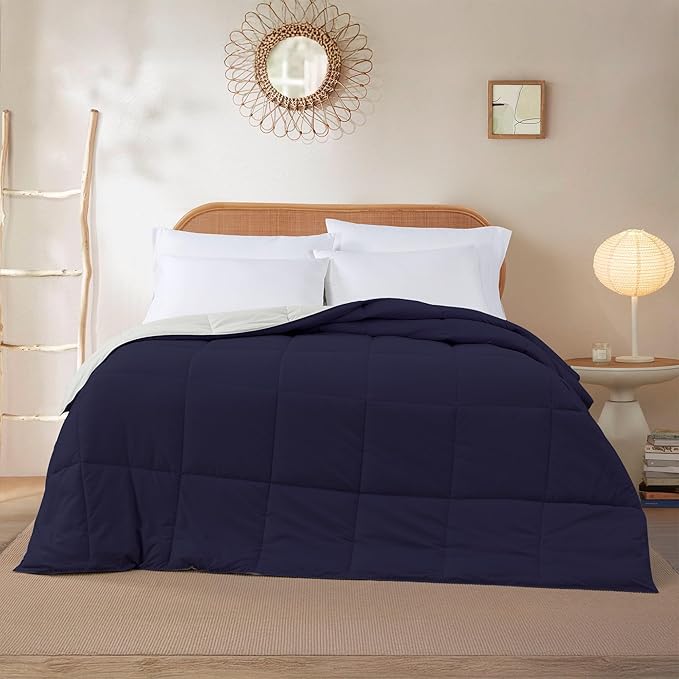 Modern Threads Down Alternative Reversible Comforter Navy/Silver King