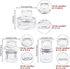 Candlestick Holders Set of 3, Ribbed Glass Taper Candle Holders, Reversible Clear Tealight & Candle Stick Candle Holder Vintage Crystal Tealight Candle Holder for Wedding Dinner Party