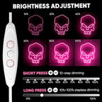 Dimmable Skull Neon Sign,Halloween Pink Neon Sign Light for Wall Decor, Skeleton LED Neon Sign for Beer Bar Bedroom Art,Skull Head Neon Lights Suitable for Computer Room, 5V USB Power 15.75 * 11.8in