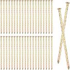 100 PCS 6 Inch Spiral Metal Galvanized Landscape Spikes, Galvanized Non-Rust Metal Garden Stakes, Garden Nails for Artificial Turf, Weed Barrier, Tent, Carpentry and More, by GENHAKON.
