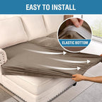 H.VERSAILTEX Velvet Stretch Sectional Couch Covers 4 Pieces Sofa Seat Cushion Covers L Shape Separate Couch Cover for Both Left/Right Sectional Couch (Large Sofa 3 Seater + 1 Chaise, Mocha)