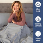 Queen Sheets Set 6 Piece - Includes 4 Pillowcases - Bed Sheets Queen Size - Soft Hotel Luxury Bedding - Cooling, Comfy and Breathable - 1 Flat & 1 Fitted & 4 Pillowcases w/ Deep Pockets - Steel Blue