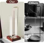 Incense Holder,Wooden Incense Holder for Sticks with 20 Incense Sticks, Anti-ash Incense Burner with Glass Ash Catcher for Meditation Yoga Spa Gift Home Decor