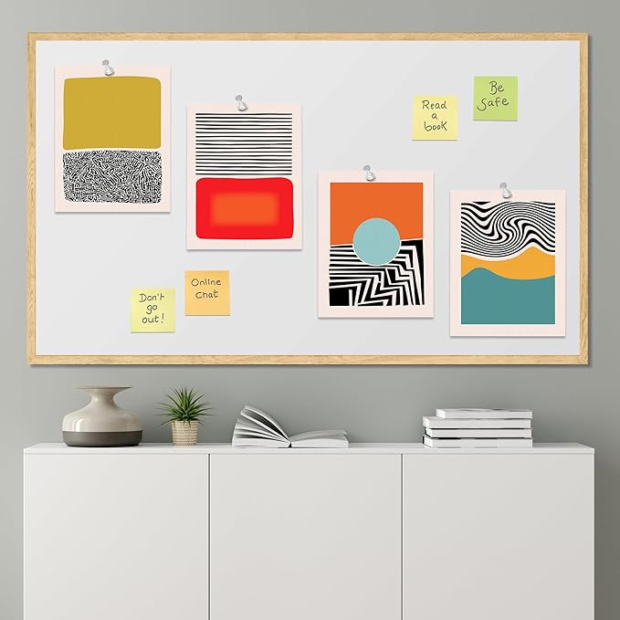 SIGNWIN Adhesive Canvas Poster Mid-Century Modern 1980s Geometric Color Blocks Abstract Shapes Illustrations Minimalism Decorative Rustic Cozy Zen for Living Room, Bedroom, Office - 12"x16"x4