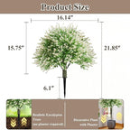 Artificial Campanula with White Bellflower Garden Accents, Set of 2, 22 Inches with Metal Stands, Faux Ornamental Grass Decor for Outdoor Lawn & Patio