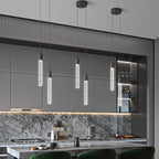 Modern Light Fixture Kitchen Island Pendant Light Dimmable LED Black Pendant Lights Mini Crystal Pendant Lighting for Bedroom Dining Room Living Room（2-Light ）