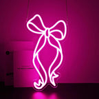 Bow Neon Sign, Neon Signs for Wall Decor Neon Pink Ribbon Bow LED Signs Room Neon Light Up Signs Home Decor for Bedroom Club Party Bar Shop USB Operated